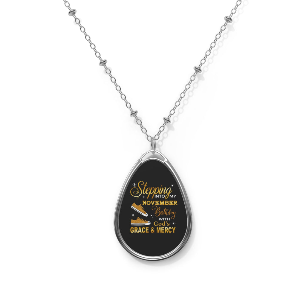 NOVEMBER GOD'S GRACE & MERCY OVAL NECKLACE