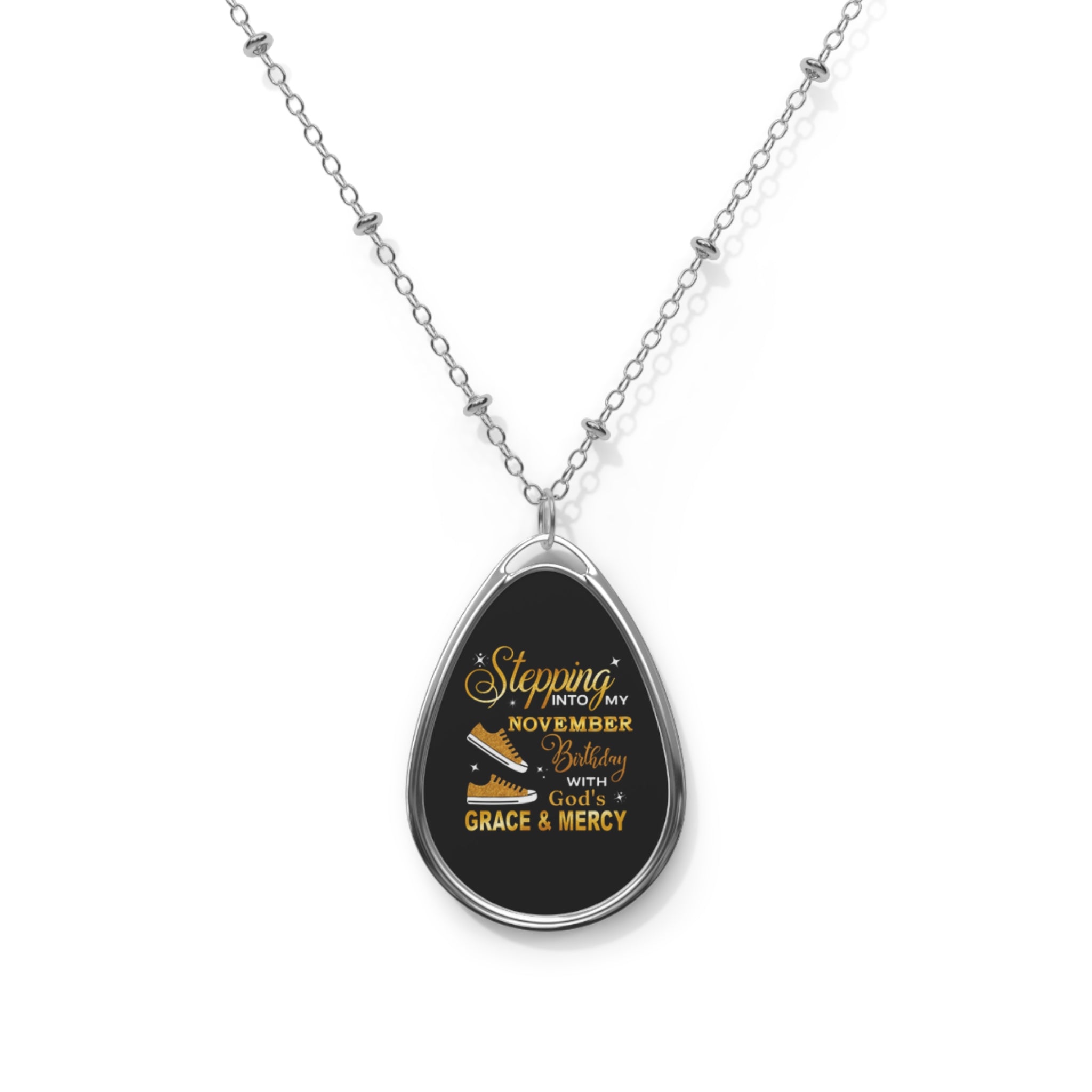 NOVEMBER GOD'S GRACE & MERCY OVAL NECKLACE