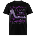 SAGITTARIUS GIRL WAS BORN ON 18TH DECEMBER UNISEX SHIRT