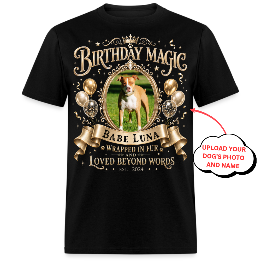 Birthday Magic Wrapped In Fur - Custom Pet Tee