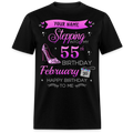 PERSONALIZABLE FEBRUARY STEPPING BIRTHDAY UNISEX SHIRT