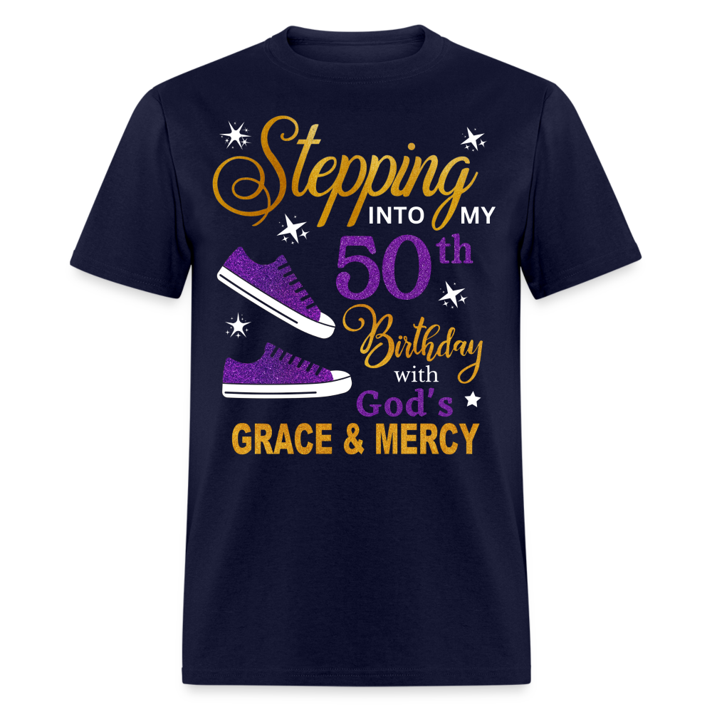 STEPPING INTO MY 50TH BIRTHDAY UNISEX SHIRT