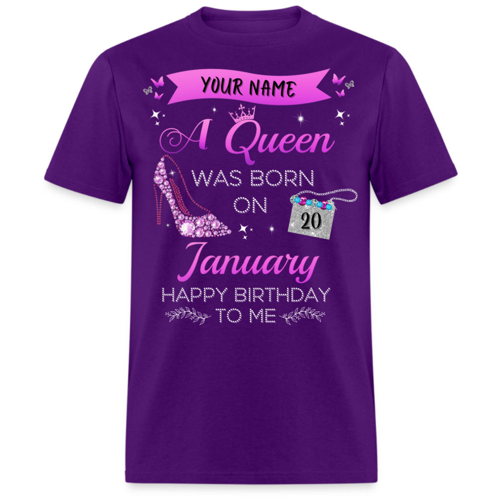 PERSONALIZABLE JANUARY BIRTHDAY UNISEX SHIRT