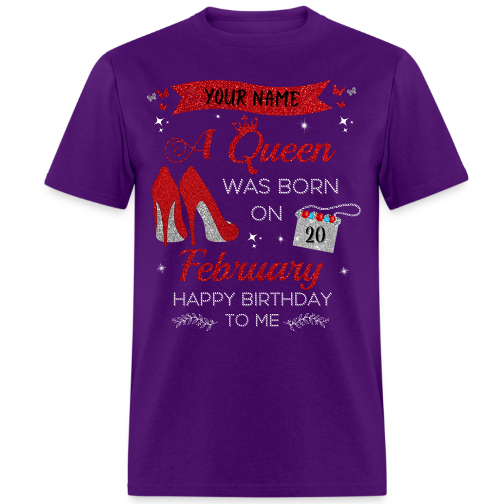 PERSONALIZABLE FEBRUARY BIRTHDAY UNISEX T-SHIRT