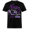 STEPPING INTO CHAPTER 40 FAB SINCE JULY 1985 UNISEX SHIRT