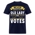 NEVER UNDERESTIMATE AN OLD LADY THAT VOTES UNISEX SHIRT