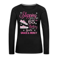 STEPPING INTO MY 65TH BIRTHDAY LONG SLEEVE SHIRT - black
