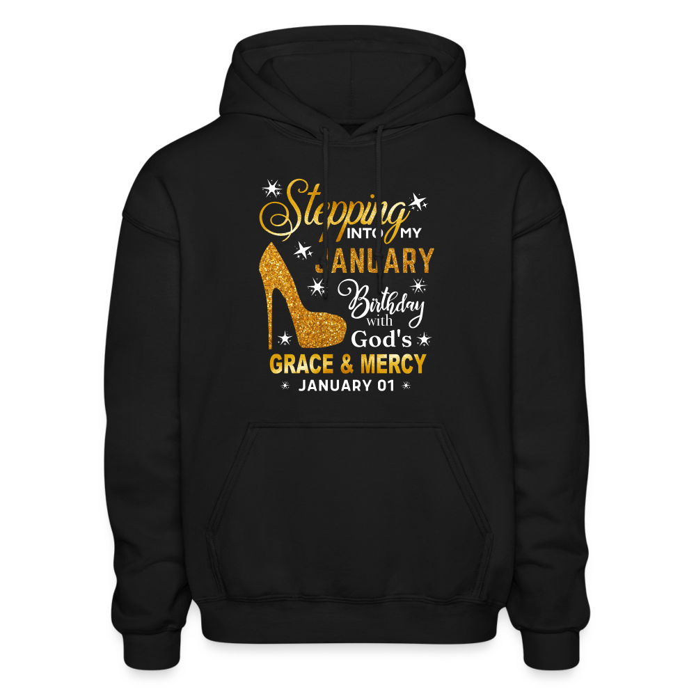 JANUARY 1ST HEAVY BLEND UNISEX HOODIE - black