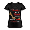 11TH MARCH BOSS WOMEN'S V-NECK SHIRT - black