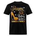 STEPPING INTO MY 52ND BIRTHDAY WITH GOD'S GRACE & MERCY UNISEX SHIRT - black