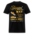 STEPPING INTO MAY AWESOME SINCE 1974 UNISEX SHIRT - black