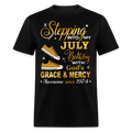 STEPPING INTO JULY AWESOME SINCE 1974 UNISEX SHIRT - black