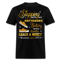 STEPPING INTO SEPTEMBER AWESOME SINCE 1974 UNISEX SHIRT - black